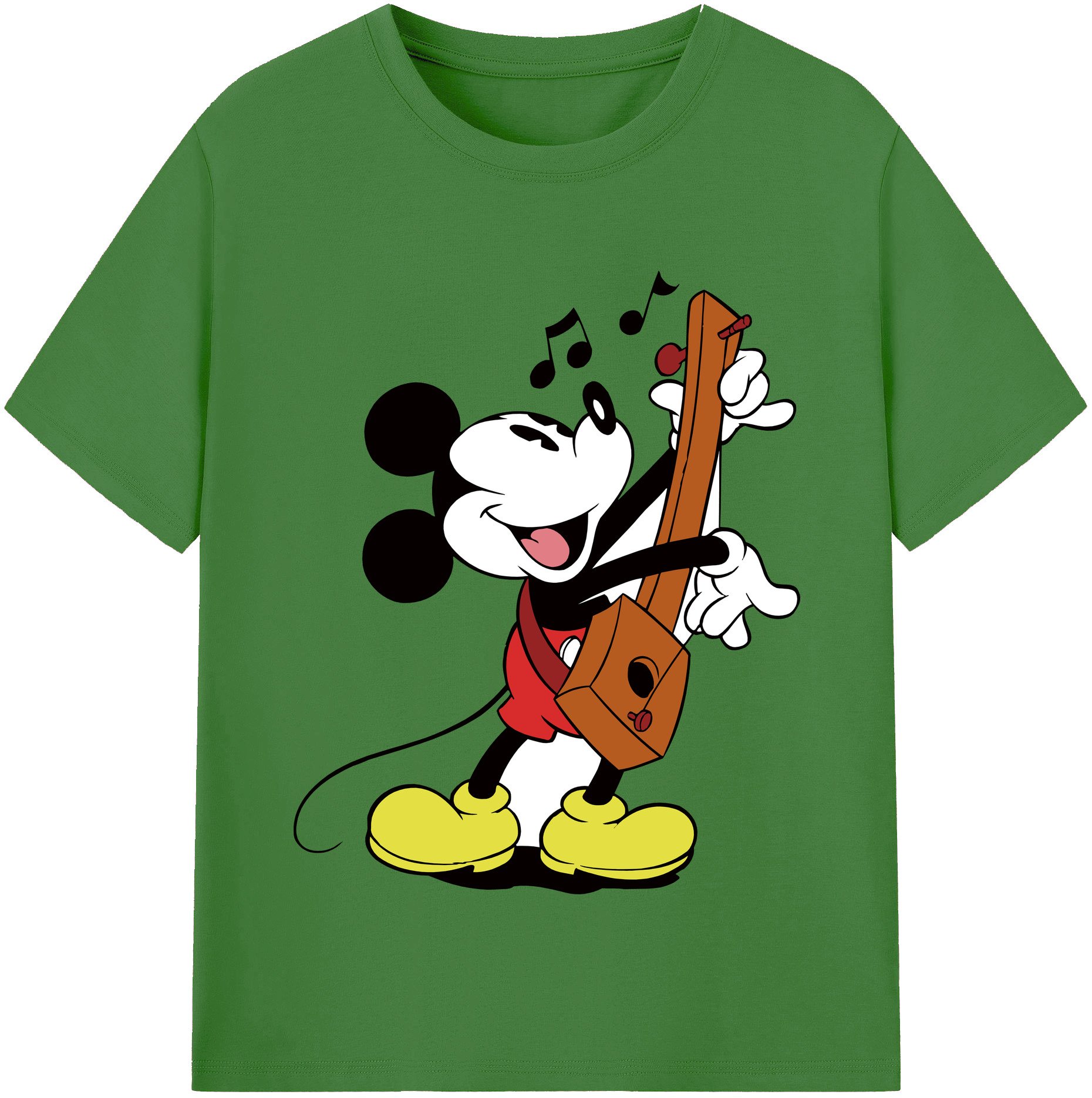（画像用） ミッキーマウス Mickey Mouse レディースカジュアルプリントTシャツ（綿100％）